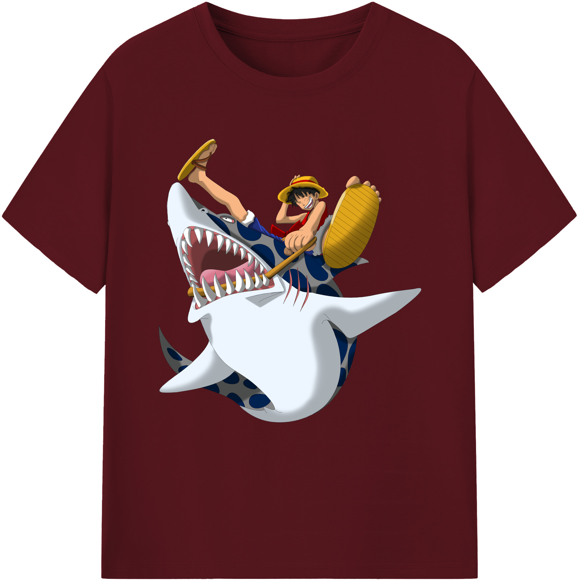 ワンピース モンキー・D・ルフィ ONE PIECE Monkey D. Luffy 綿100％半袖Tシャツ（フロントプリント）